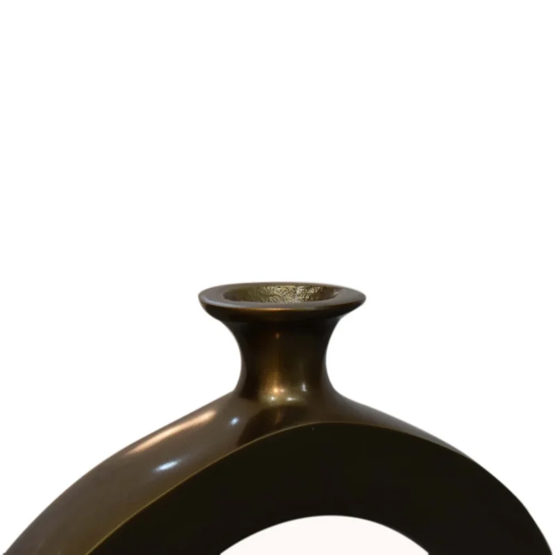 Mango Wood Round Vase in Antique Nickle - Image 6