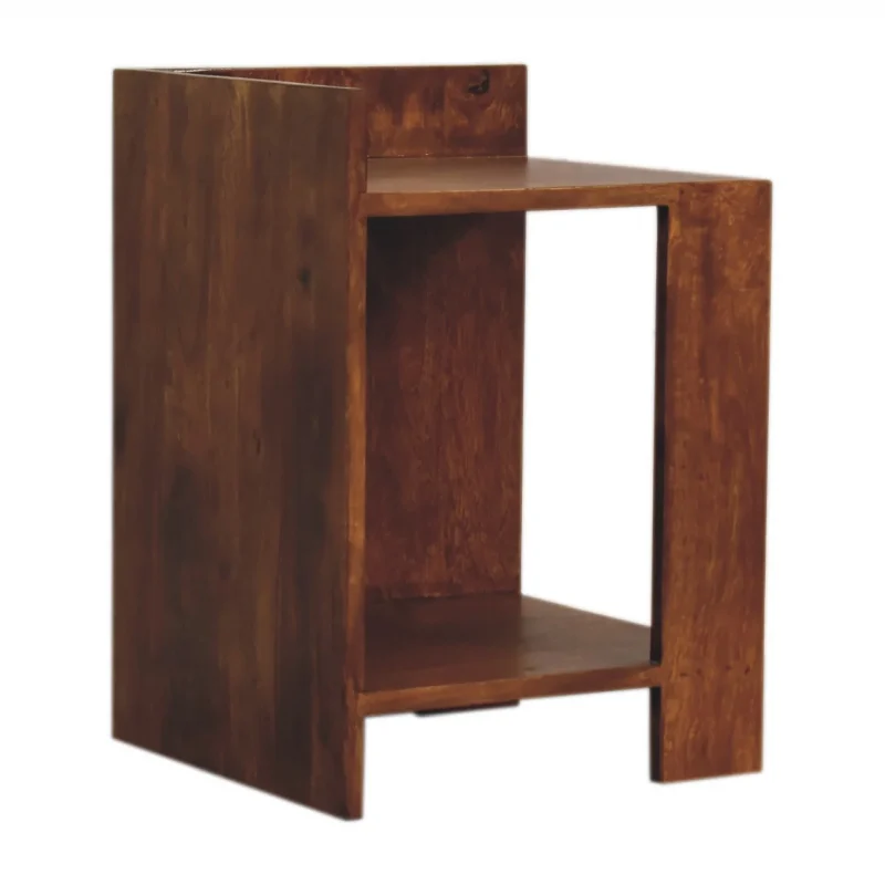 Solid Mango Chestnut Finished Wood Box Bedside Table/Cabinet - Image 7