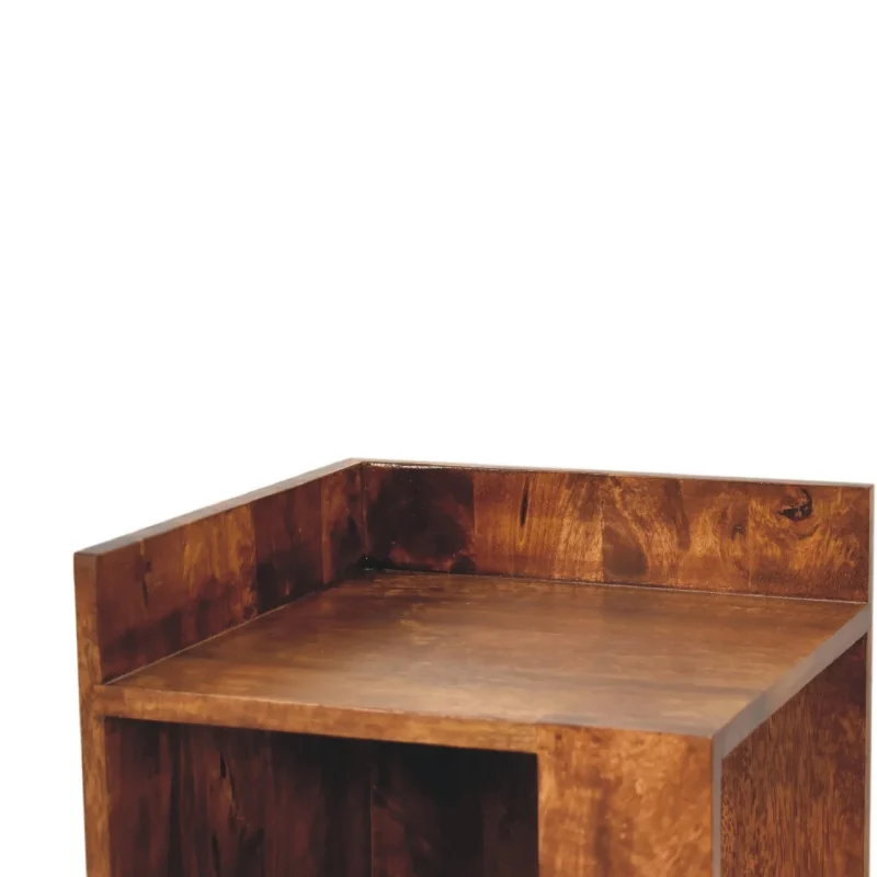 Solid Mango Chestnut Finished Wood Box Bedside Table/Cabinet - Image 6