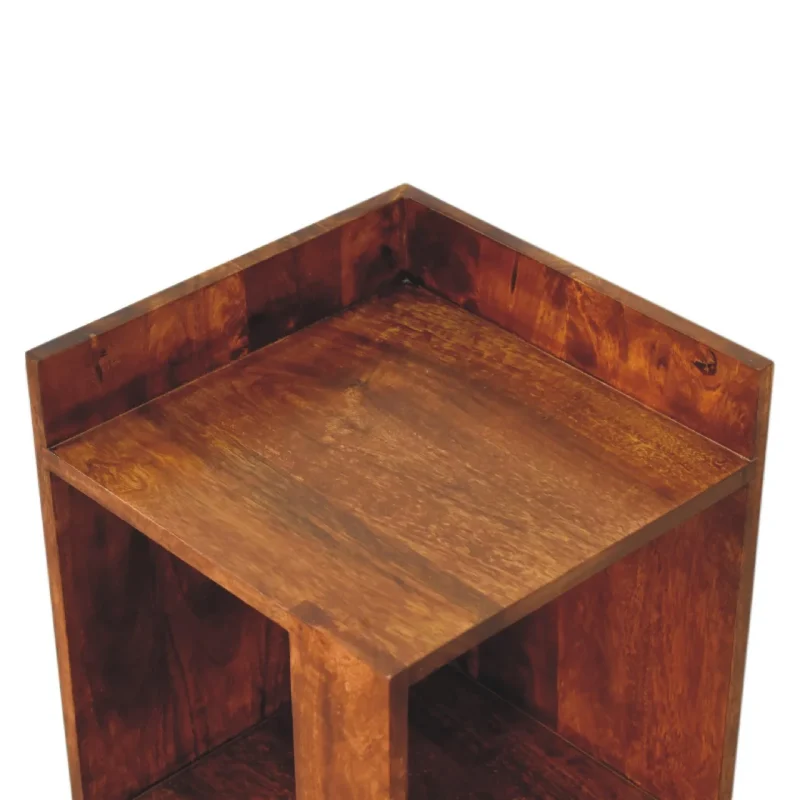 Solid Mango Chestnut Finished Wood Box Bedside Table/Cabinet - Image 5