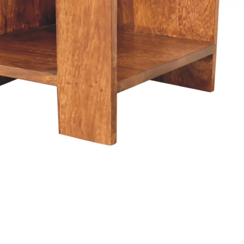 Solid Mango Chestnut Finished Wood Box Bedside Table/Cabinet - Image 4