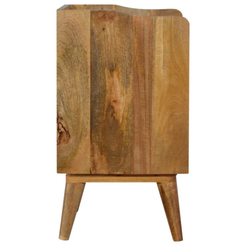 Solid Oak Mango Wood Two Tone Grey Scandinavian Style 3 Drawer Cabinet - Image 6