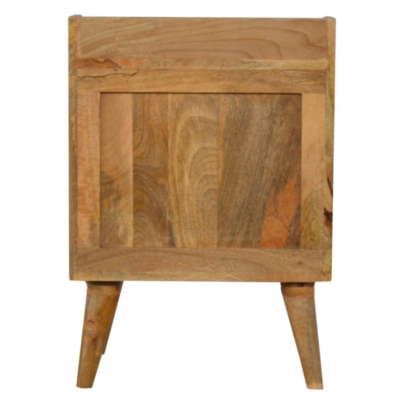 Solid Oak Mango Wood Two Tone Grey Scandinavian Style 3 Drawer Cabinet - Image 8