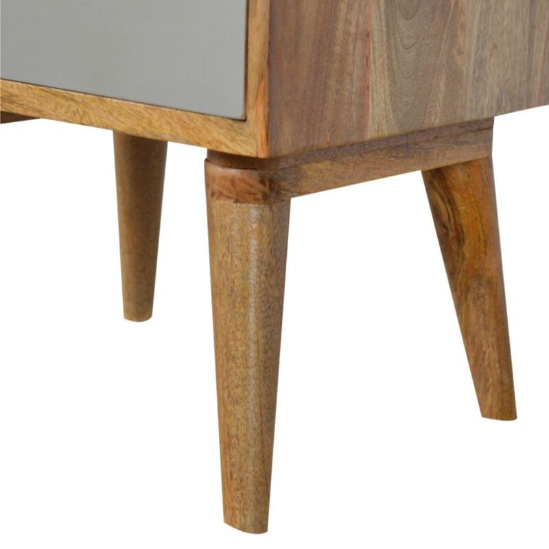 Solid Oak Mango Wood Two Tone Grey Scandinavian Style 3 Drawer Cabinet - Image 7