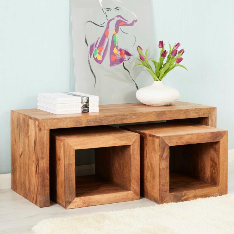 Toko Light Mango Cubed John Long Coffee Table Set
