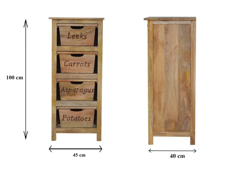Solid Mango Wood Oak Finished Kitchen Cabinet - Image 3