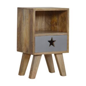Solid Mango Wood Small Star Painted Bedside