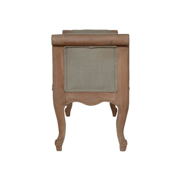 Solid Sun Bleached Finished Mango Wood French Style Mud Linen Bench