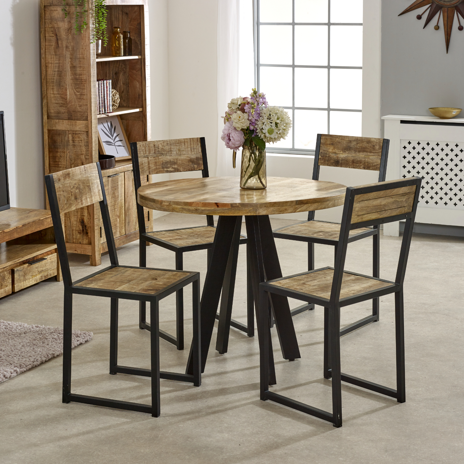 Cosmo Industrial Metal & Wood Dining Chair (Sold in Pairs) - Image 8