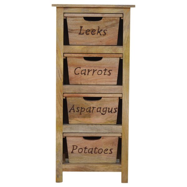 Solid Mango Wood Oak Finished Kitchen Cabinet
