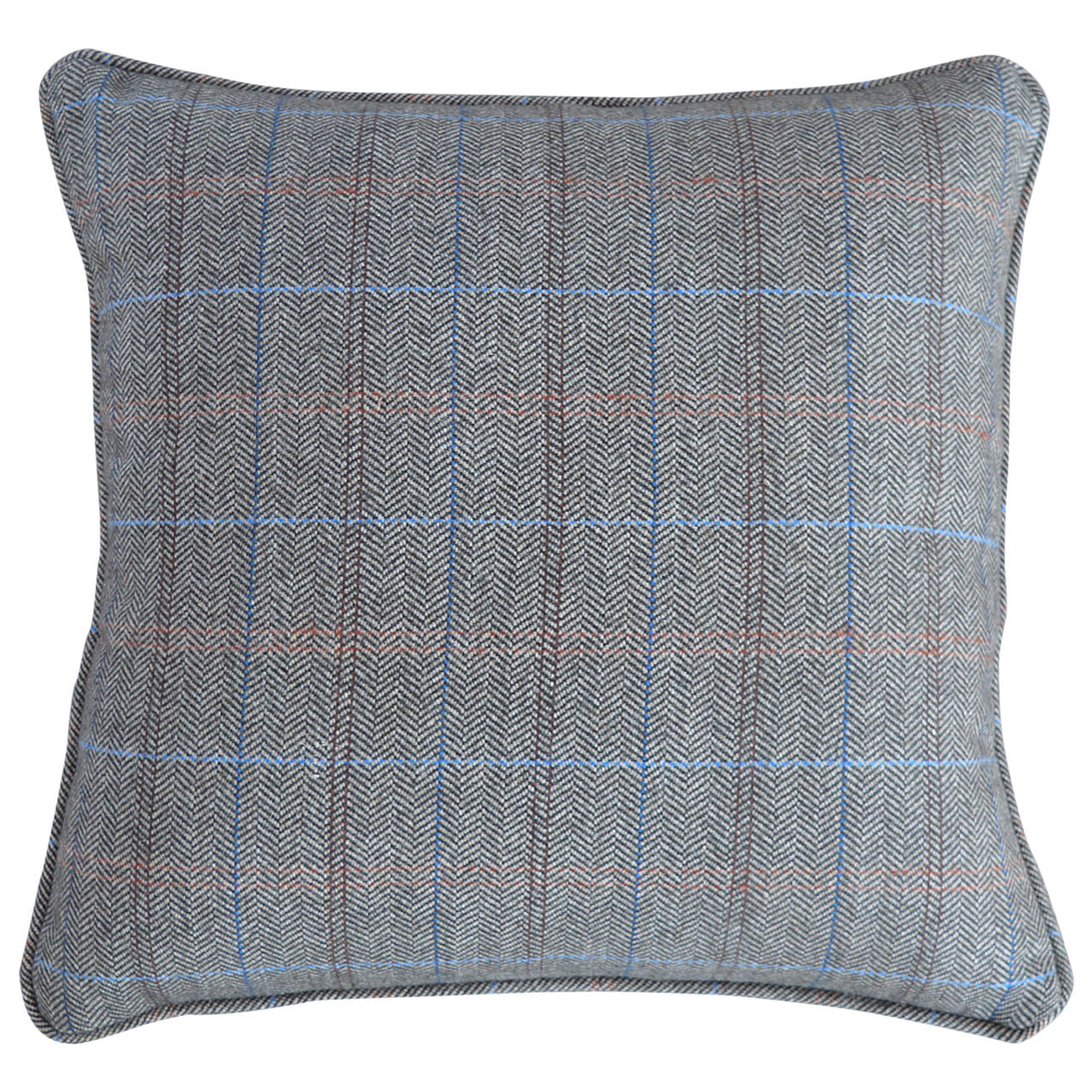 Genuine Checked Tweed Cushion with Removable Cover and Filled Cushion - Image 2