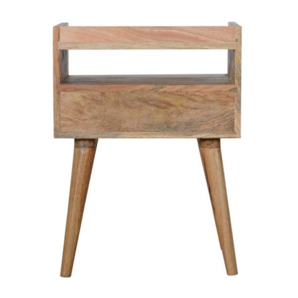 Solid Mango Wood Open Slot Bedside with White Top - Image 9