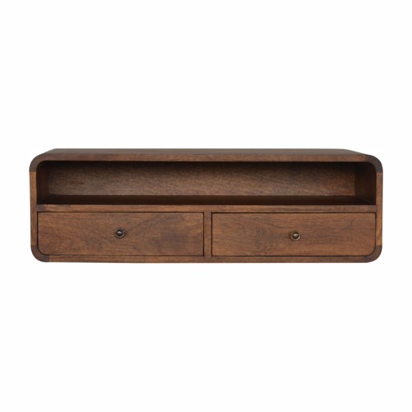 Mango Wood Floating Chestnut Open Console