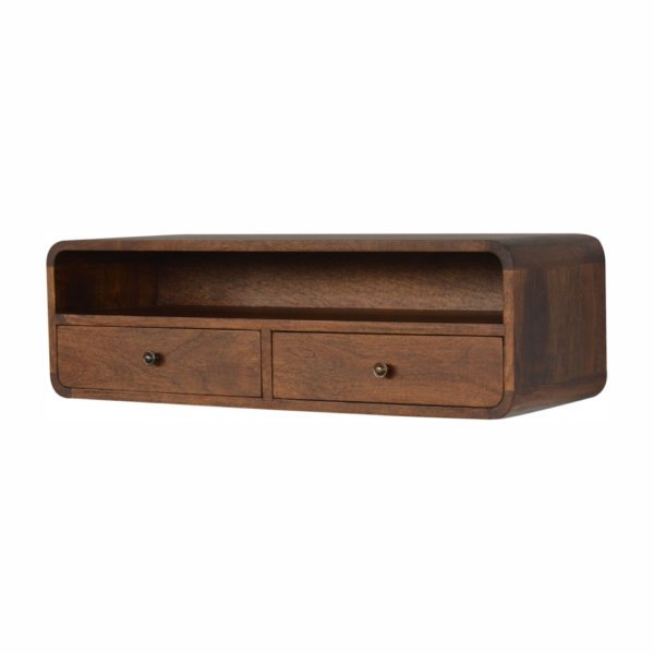 Mango Wood Floating Chestnut Open Console - Image 2