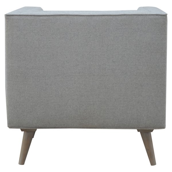 Solid Mango Wood Grey Tweed Armchair - Image 10