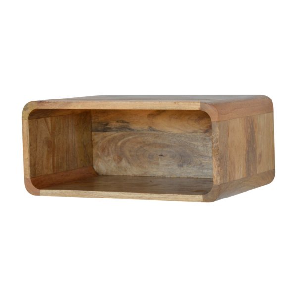 Solid Mango Wood Wall Mounted Open Bedside - Image 2