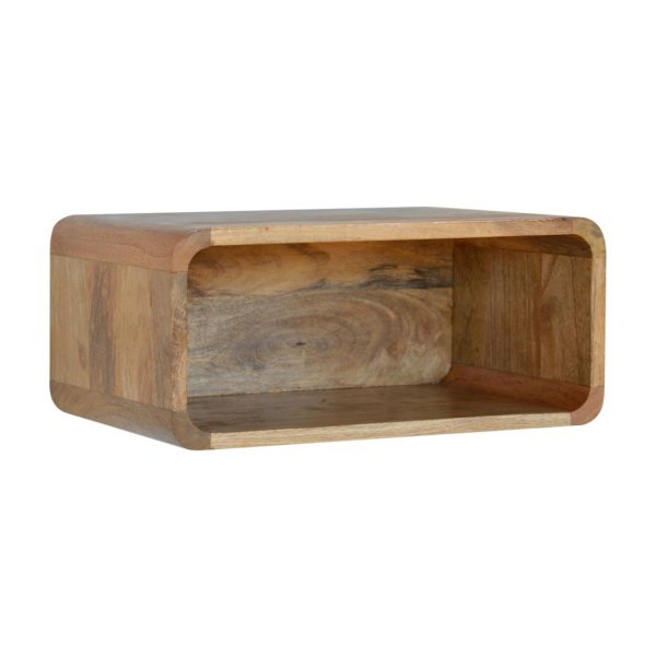 Solid Mango Wood Wall Mounted Open Bedside - Image 3