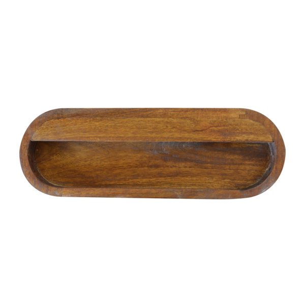 Mango Wood Wall Mounted Round Chestnut Bedside - Image 8