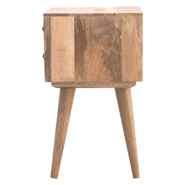 Solid Oak Finished Mango Wood Scandinavian Style Two Drawer Cabinet - Image 8