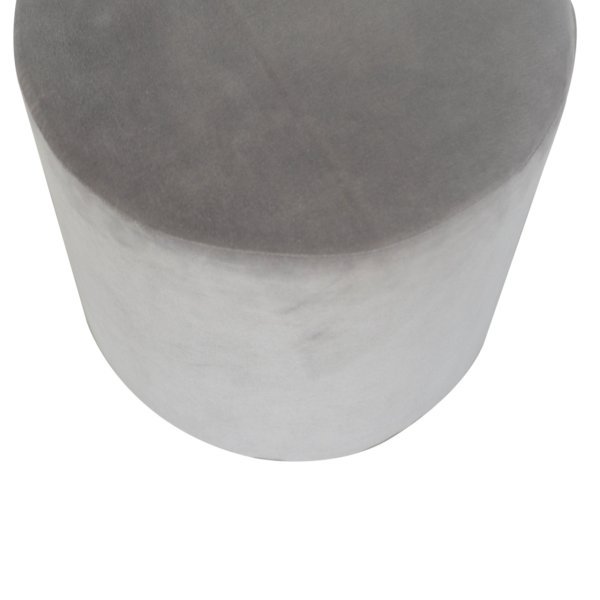 Solid Mango Wood Grey Velvet Stool with Walnut Finished Base - Image 2