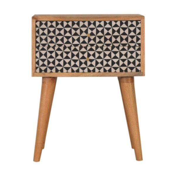 Solid Mango Wood Rafina 2 Drawer Bedside