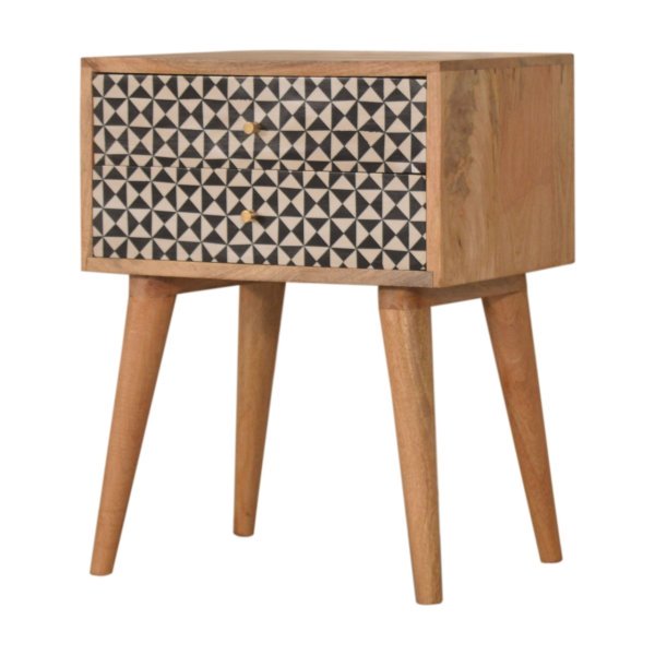 Solid Mango Wood Rafina 2 Drawer Bedside - Image 2