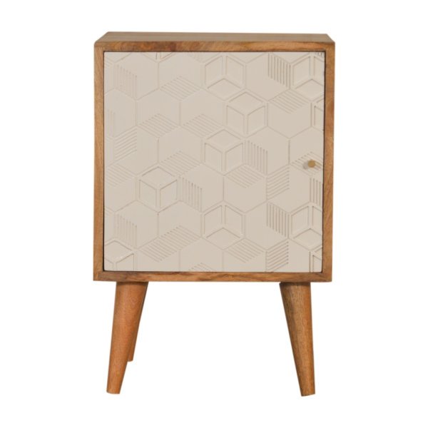 Solid Mango Wood Acadia White Door Bedside