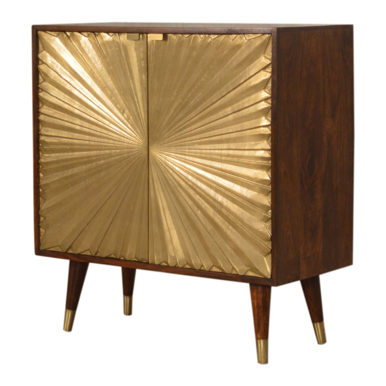 Solid Mango Wood Manila Gold Cabinet - Image 2