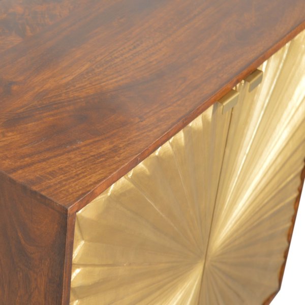 Solid Mango Wood Manila Gold Cabinet - Image 4