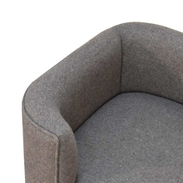 Solid Mango Wood Battleship Grey Tweed Pet Sofa Bed - Image 7