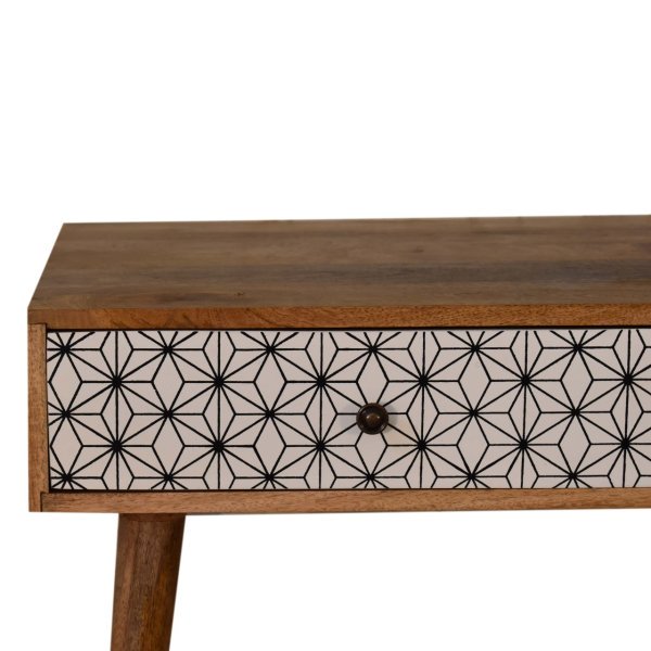 Solid Mango Wood Sendai 2 Drawer Console Table - Image 4