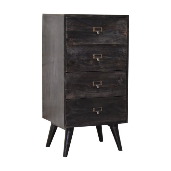Solid Mango Wood Ash-Black Filing Cabinet - Image 2