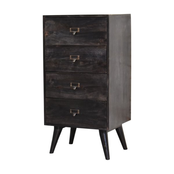 Solid Mango Wood Ash-Black Filing Cabinet - Image 3