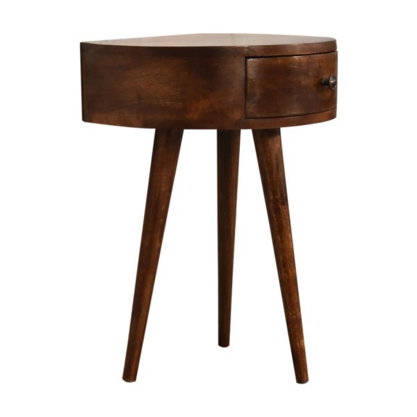 Mango Wood Chestnut Semi Circle Bedside - Image 3
