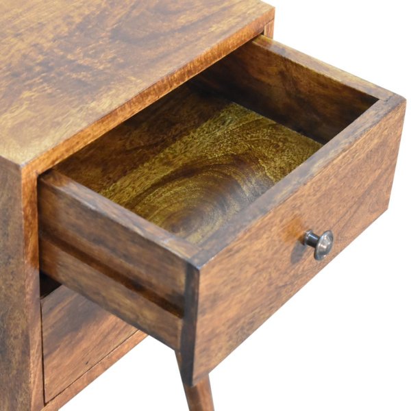 Mango Wood Mini 2 Drawer Chestnut Bedside - Image 5