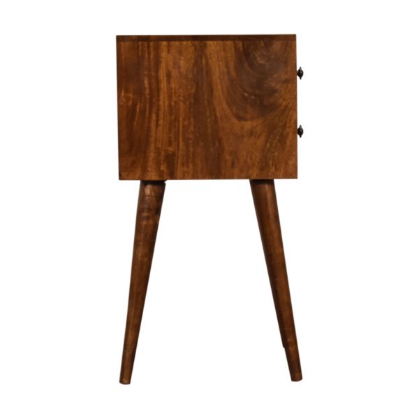 Mango Wood Mini 2 Drawer Chestnut Bedside - Image 6
