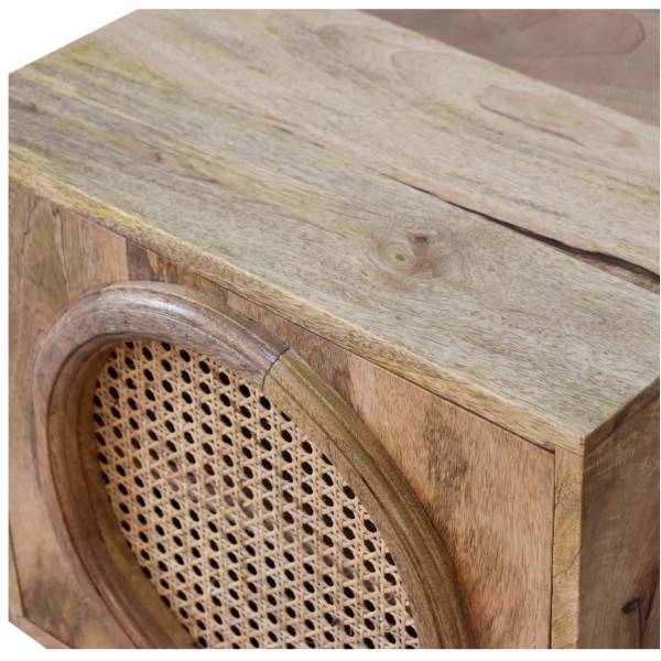 Solid Mango Wood Oak Finished Larissa Bedside - Image 5