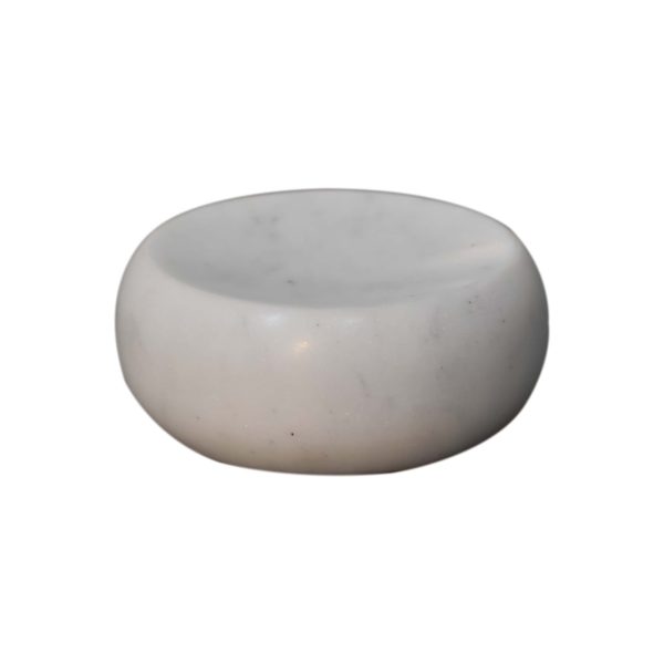 Solid Mango Wood Set of 5 White Marble Bathroom Set - Image 9