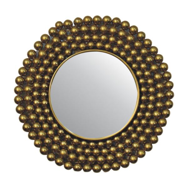 Solid Mango Gold Coloured Bubble Mirror Frame