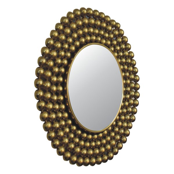 Solid Mango Gold Coloured Bubble Mirror Frame - Image 3