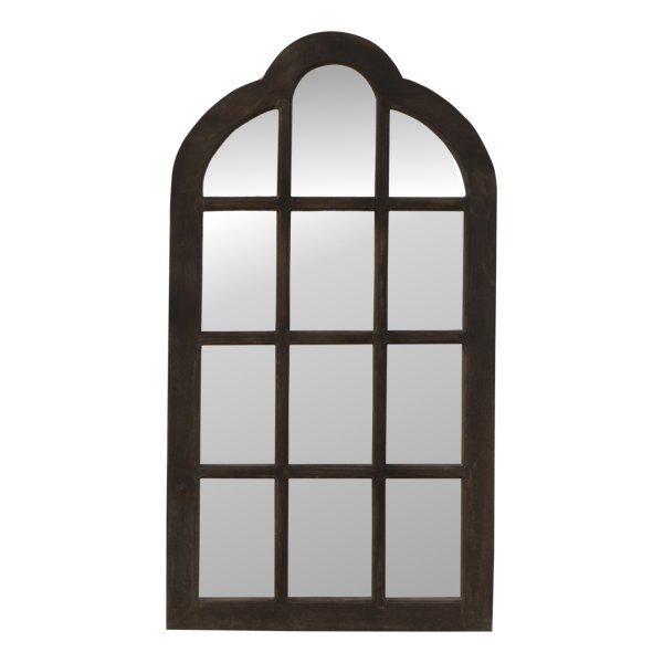 Solid N1 Sun Bleach Finished Mango Wood Arch Mirror