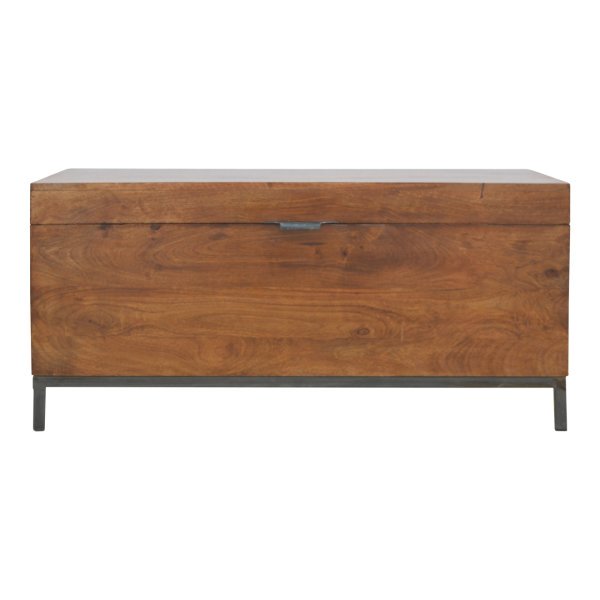 Solid Mango Wood Industrial Wooden Storage Box