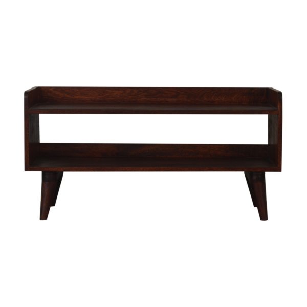 Solid Mango Wood Cherry Nordic Storage Bench