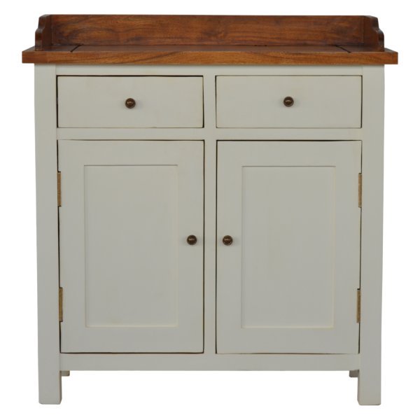 Solid Mango Wood Country Two Tone Kitchen Cabinet