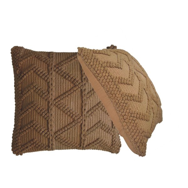 Solid Mango Wood Alda Cushion Set of 2 - Coffee