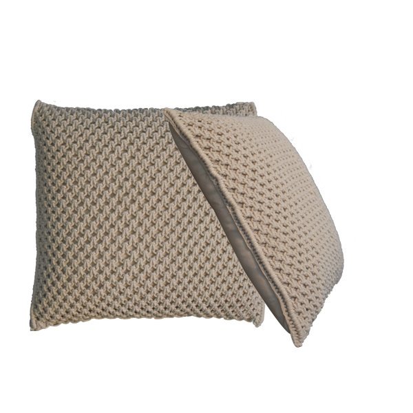 Solid Mango Set of 2 Myra Cream Cushions