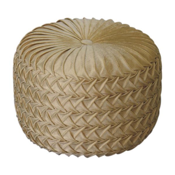 Mango Wood Ochre Hart Pouffe - Image 2