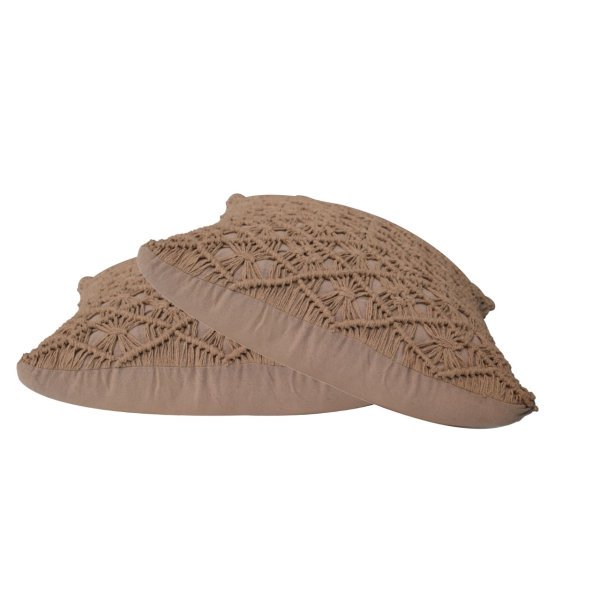 Solid Mango Wood Coffee Maura Cushion - Set of 2 - Image 2