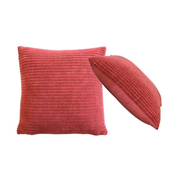 Mango Wood Ribbed Red Cushion Set of 2
