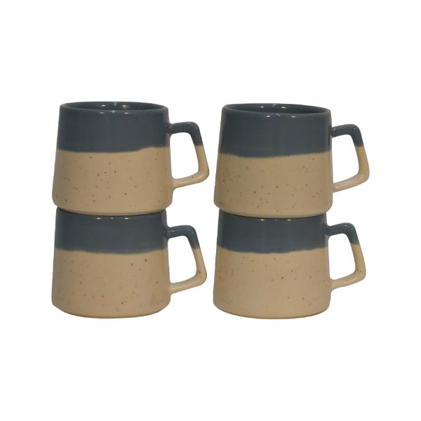 Solid Mango Grey Half Dipped Mug - Set of 4 - Image 3